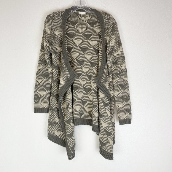 debut Sweaters - Debut Sweater Womens Small/Medium Cardigan Boho Goblincore Indie Green Cream S/M